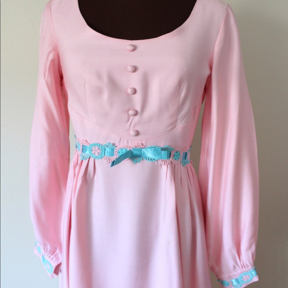 Vintage 60s 70s Maxi Dress - Picture 3 of 5